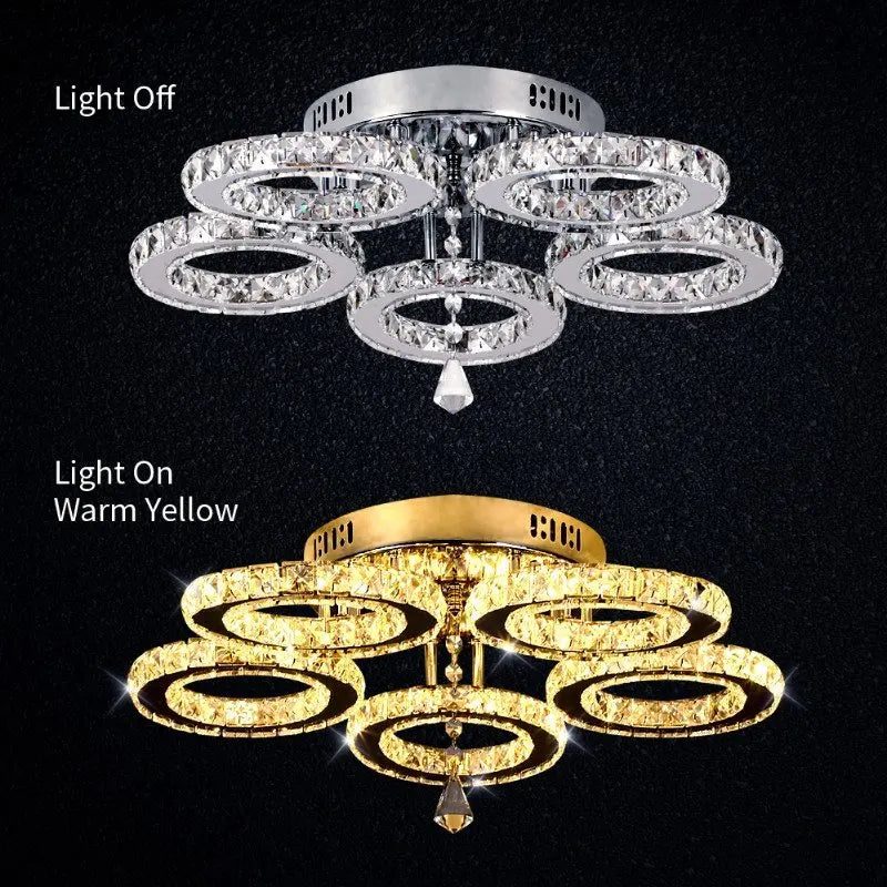 VETRULUS Modern K9 LED Crystal Ceiling Lamp Chandelier Pendant Smart