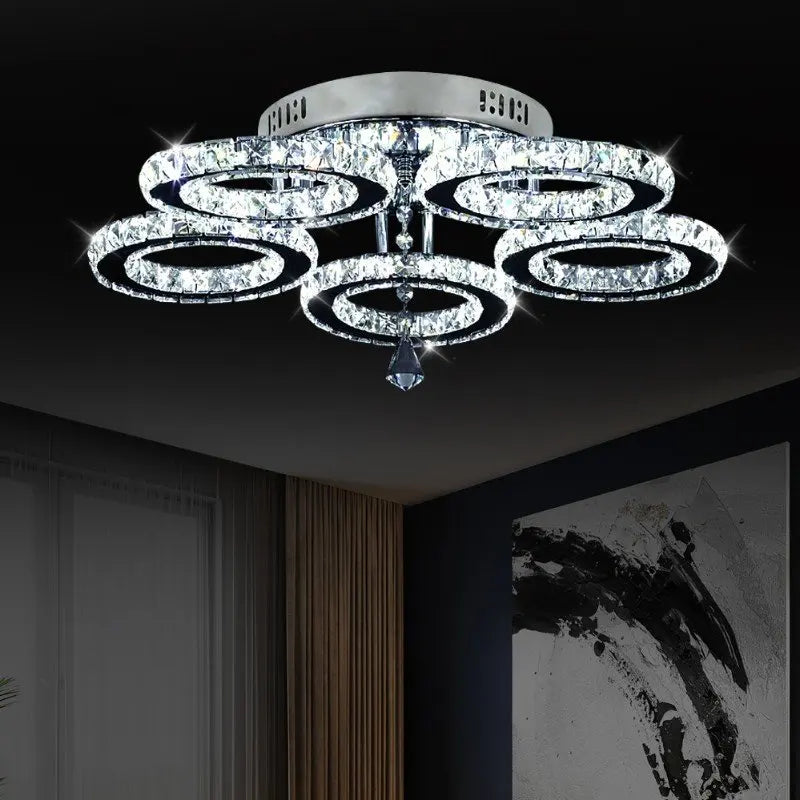 VETRULUS Modern K9 LED Crystal Ceiling Lamp Chandelier Pendant Smart
