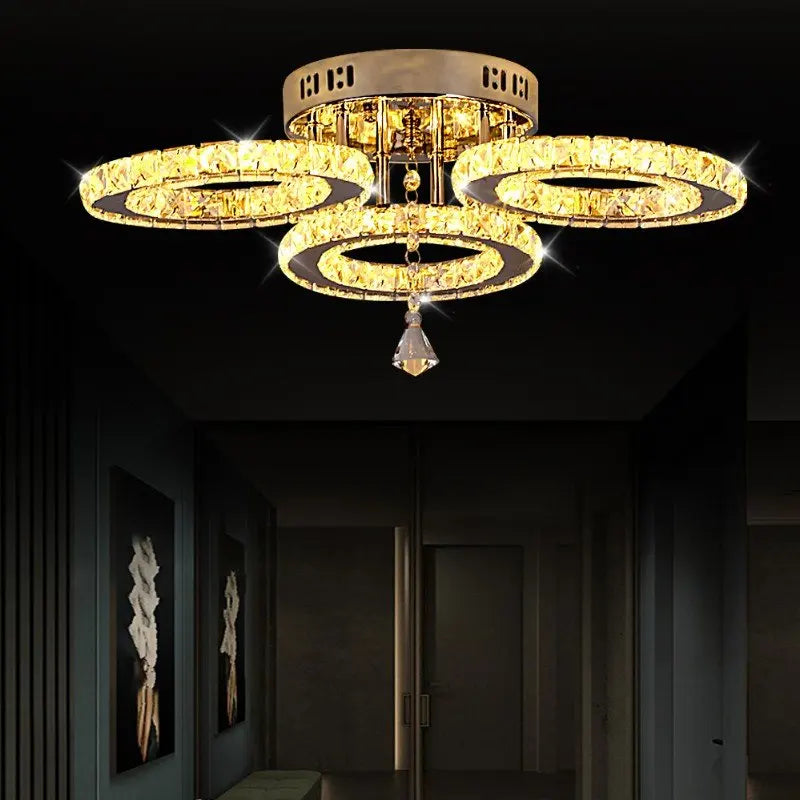VETRULUS Modern K9 LED Crystal Ceiling Lamp Chandelier Pendant Smart