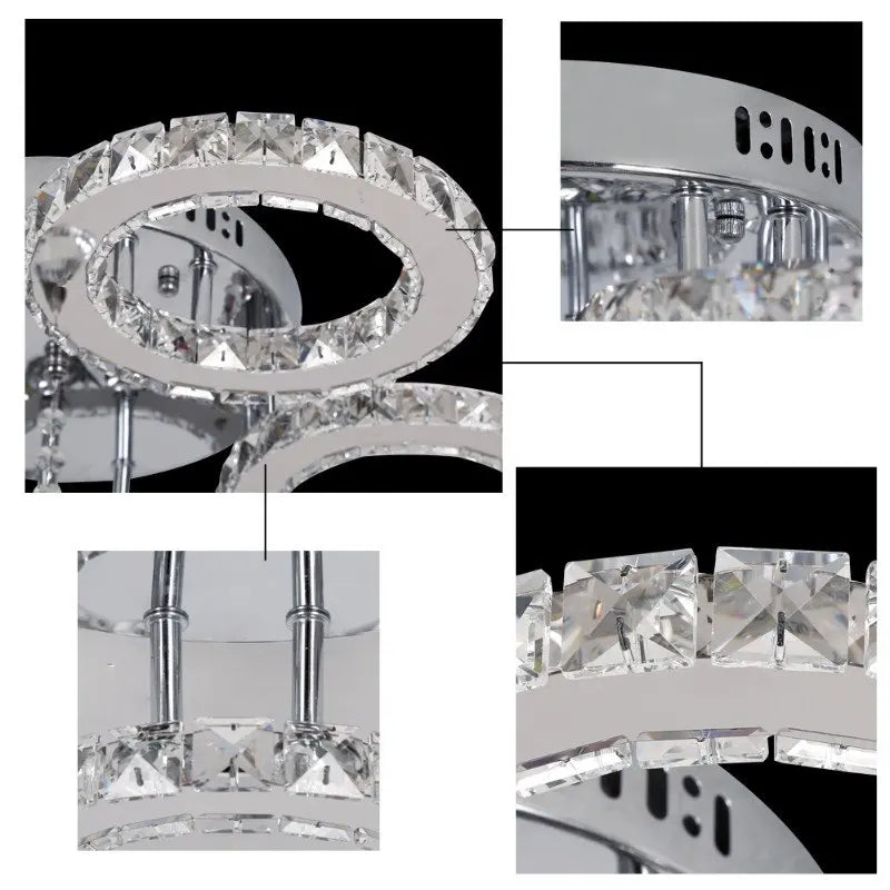 VETRULUS Modern K9 LED Crystal Ceiling Lamp Chandelier Pendant Smart