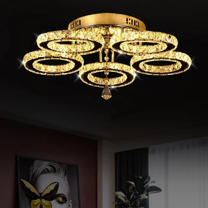VETRULUS Modern K9 LED Crystal Ceiling Lamp Chandelier Pendant Smart