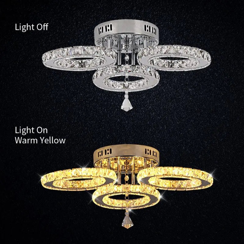 VETRULUS Modern K9 LED Crystal Ceiling Lamp Chandelier Pendant Smart