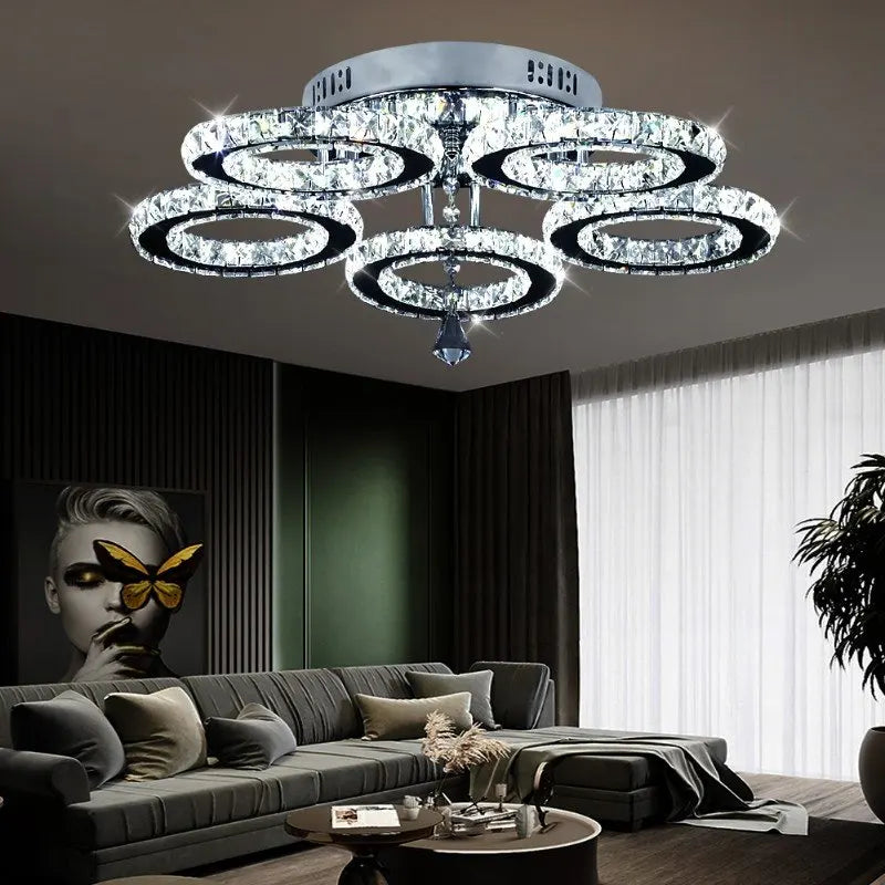 VETRULUS Modern K9 LED Crystal Ceiling Lamp Chandelier Pendant Smart