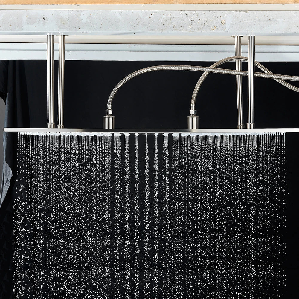 Rozin LED Rainfall Shower Head Ceiling Mounted With Installation Arm