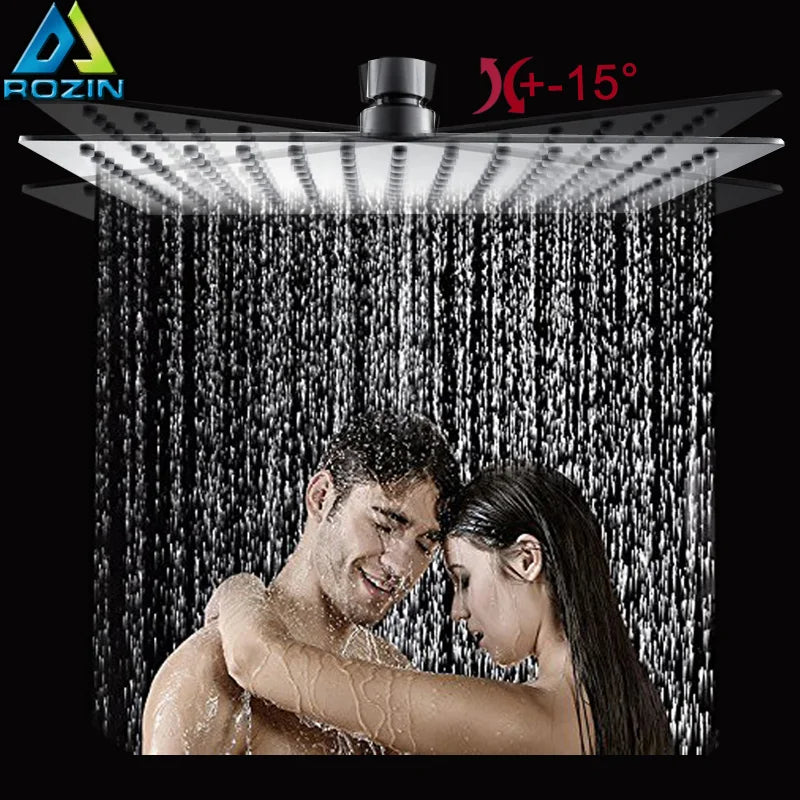 Rozin Stainless Steel Ultrathin Rainfall Shower Head Wall Mounted
