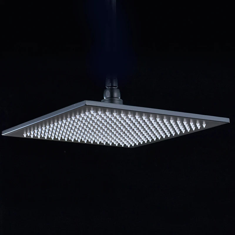 Rozin Brass Square LED Rainfall Shower Head With Wall Mount