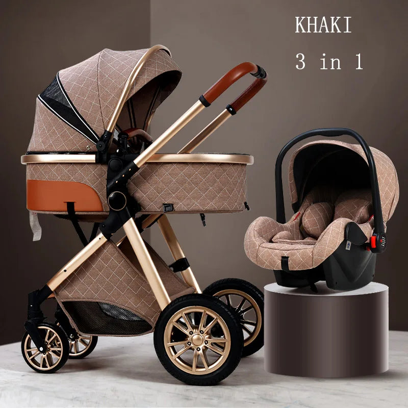 Certification Luxury 3 In 1 Baby Stroller Pushchair