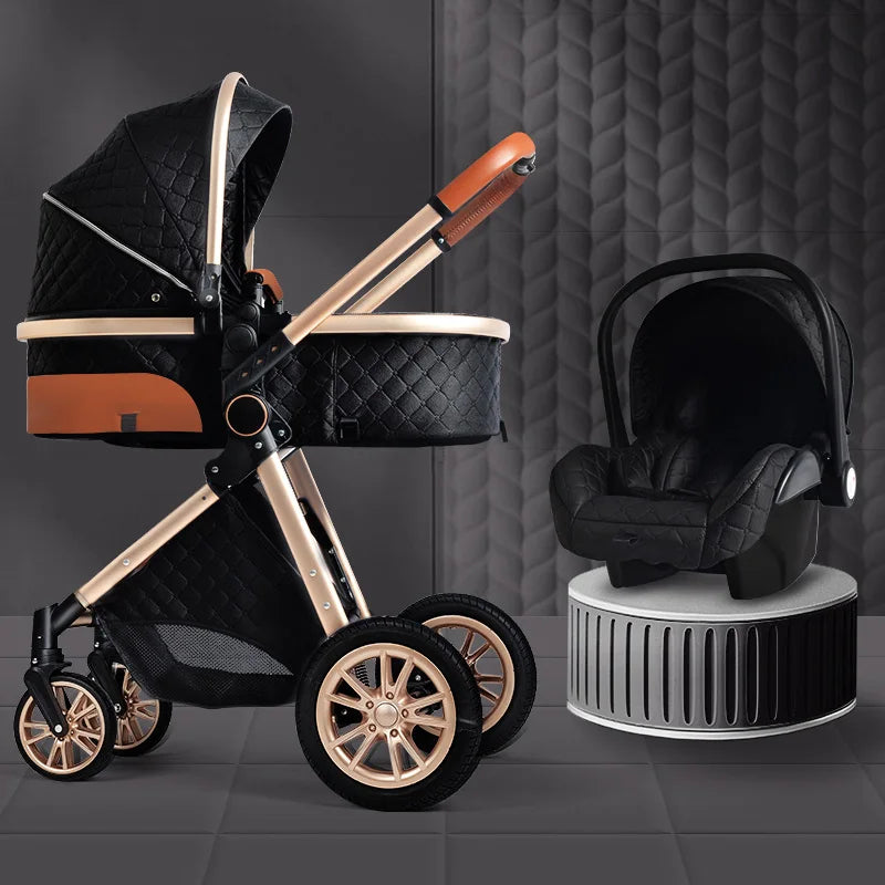 Certification Luxury 3 In 1 Baby Stroller Pushchair