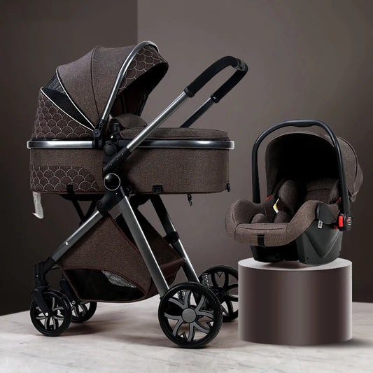Certification Luxury 3 In 1 Baby Stroller Pushchair