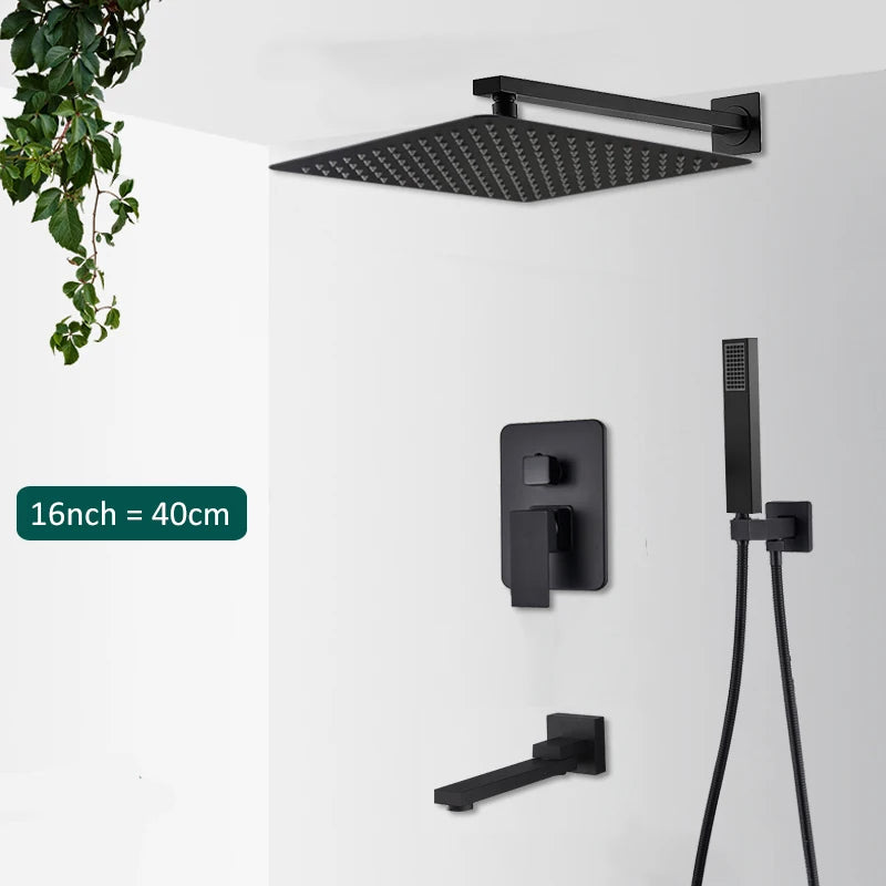Quyanre Concealed InWall Digital Shower Faucet System With Tub Spout