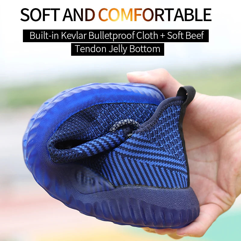 SUADEX Men Steel Toe Safety Work Shoes Breathable Slip Resistant