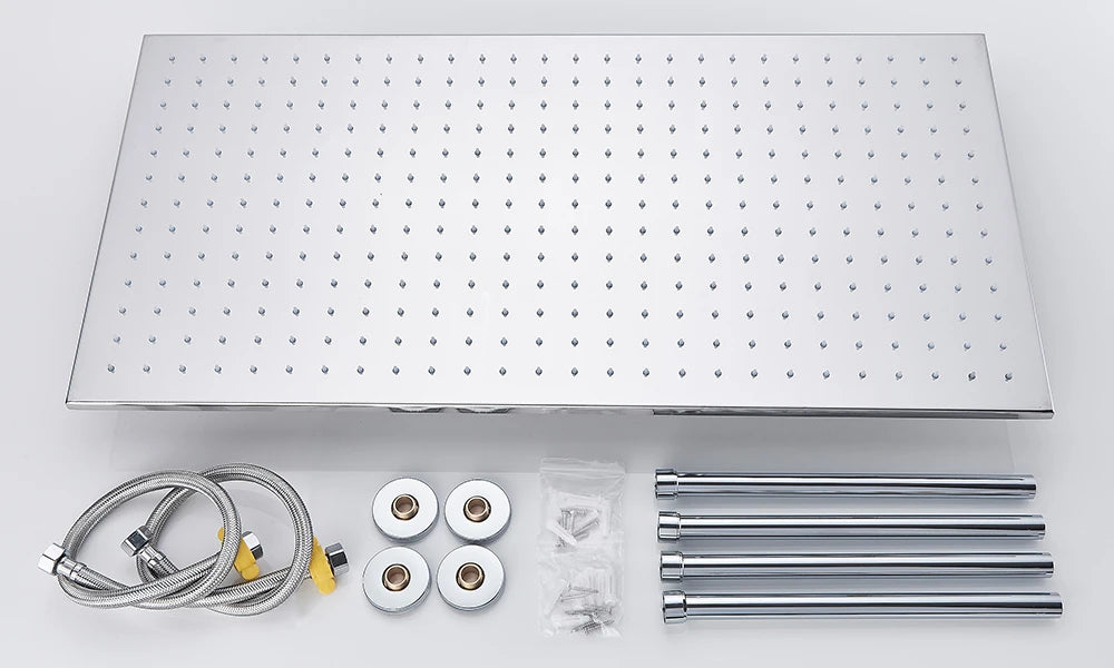 Rozin LED Rainfall Shower Head Ceiling Mounted With Installation Arm