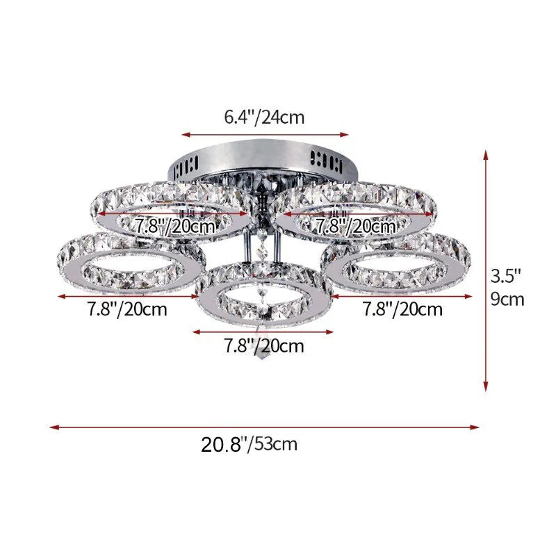 VETRULUS Modern K9 LED Crystal Ceiling Lamp Chandelier Pendant Smart