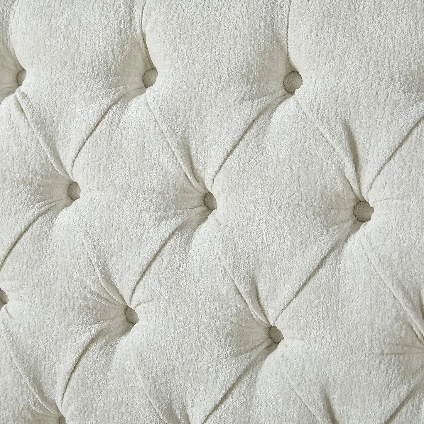 Platform Bed Frame Chenille Upholstered Sleigh With Button Tufted Headboard