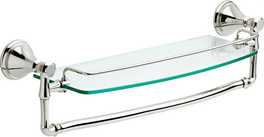 Delta Cassidy Glass Bathroom Shelf Towel Bar Wall Mount