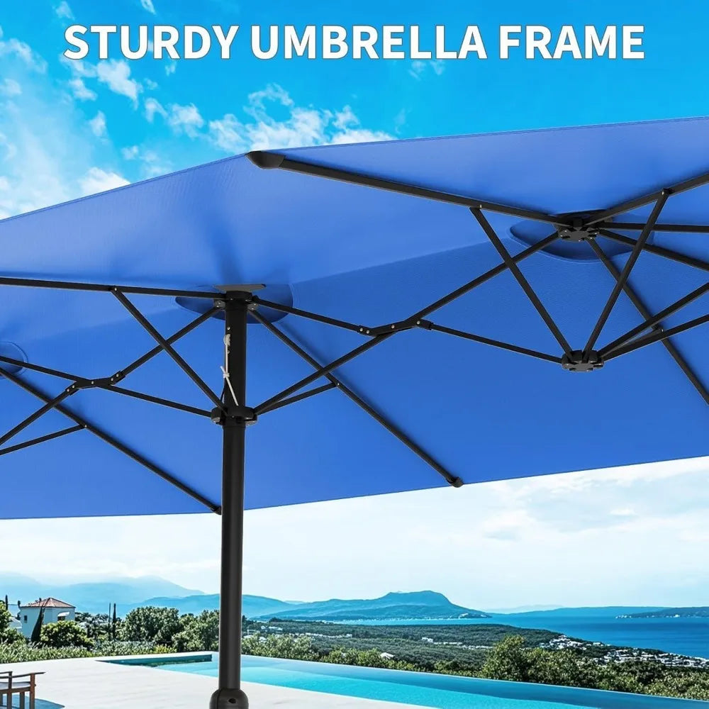 Highconcerned 15ft Rectangular Patio Umbrella With Base Included