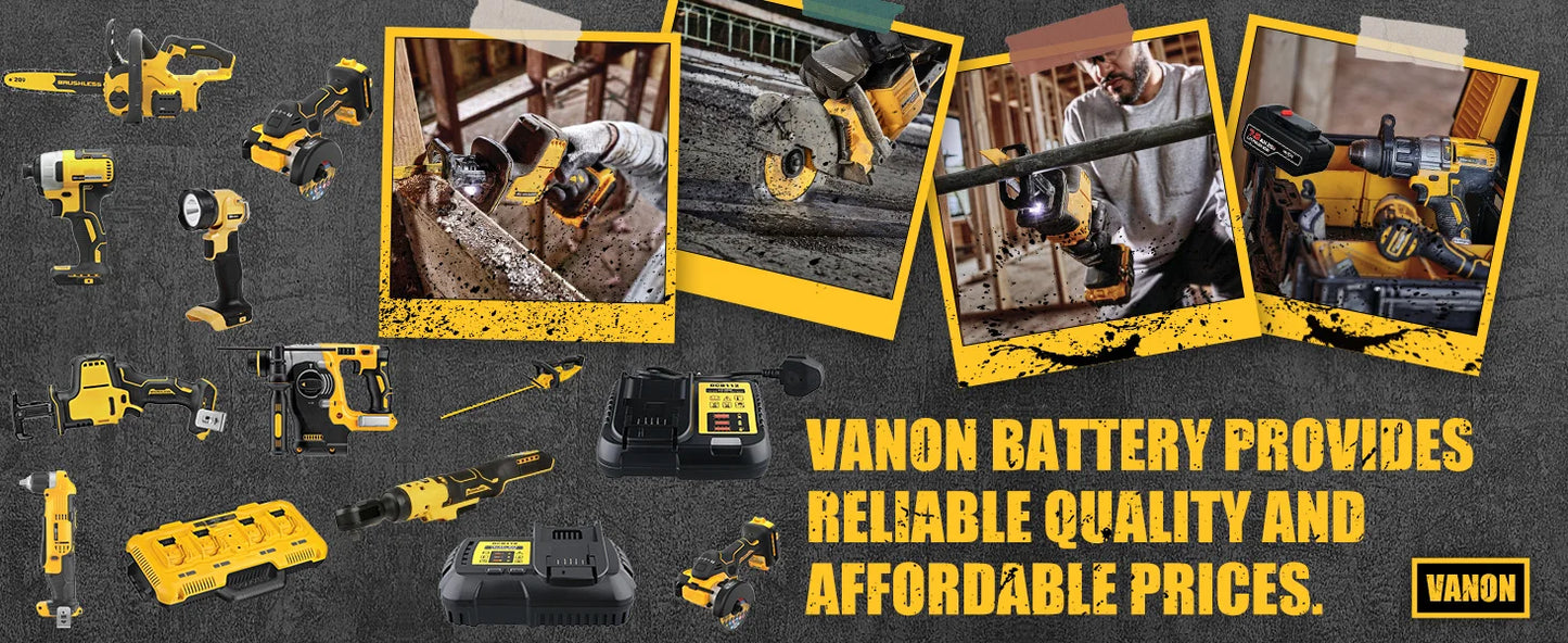 VANON 18V Li Ion Battery 9000mAh for Dewalt XR DCB Series