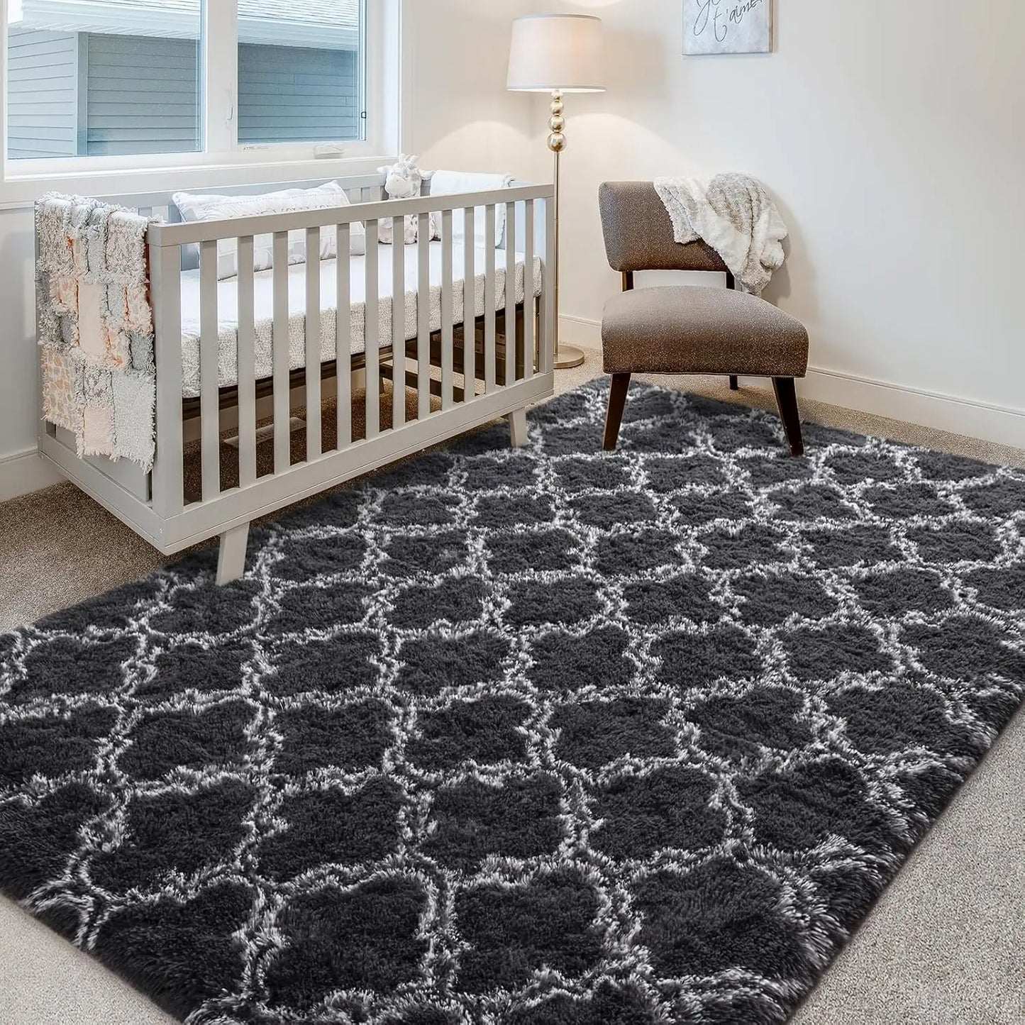 Design Large Shag Area Rug For Bedroom Living Room Decor