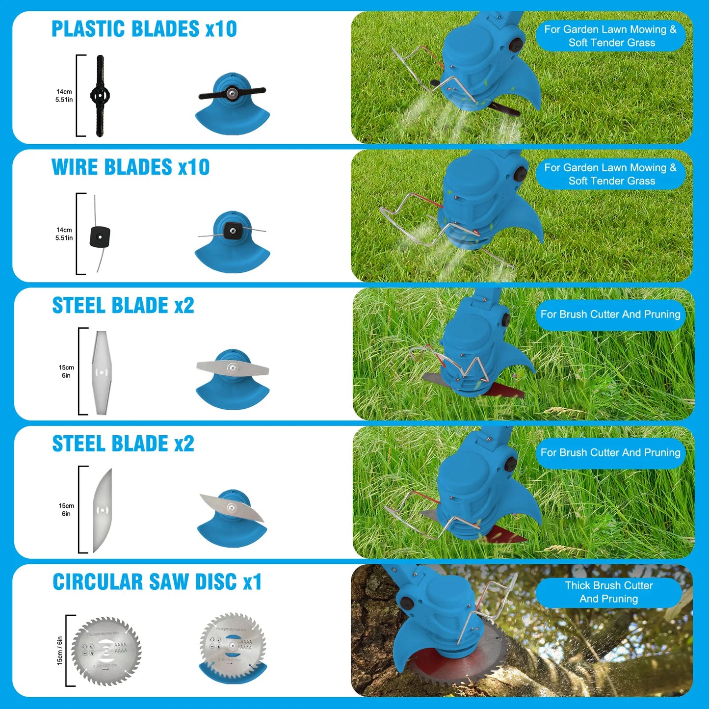 21V Cordless Grass Trimmer 3 In 1 Edger Brush Cutter