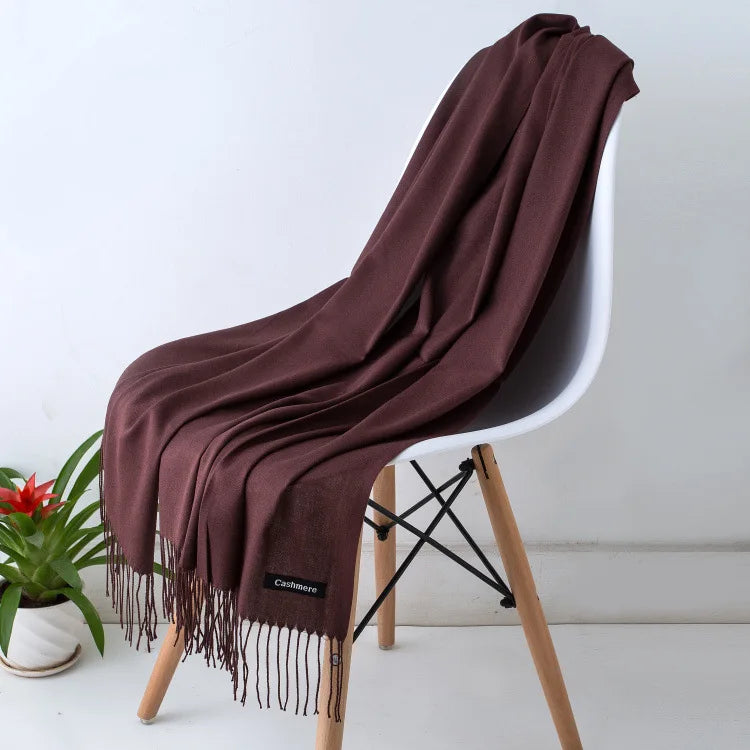 Sanmaihuacn Pashmina Scarf Cashmere Feel Headscarf Winter