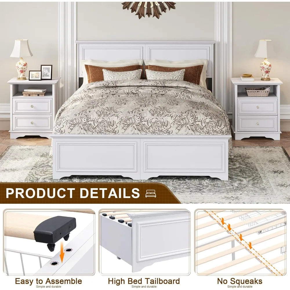 DAFIFY Platform Bed Frame With Headboard And Storage Drawers