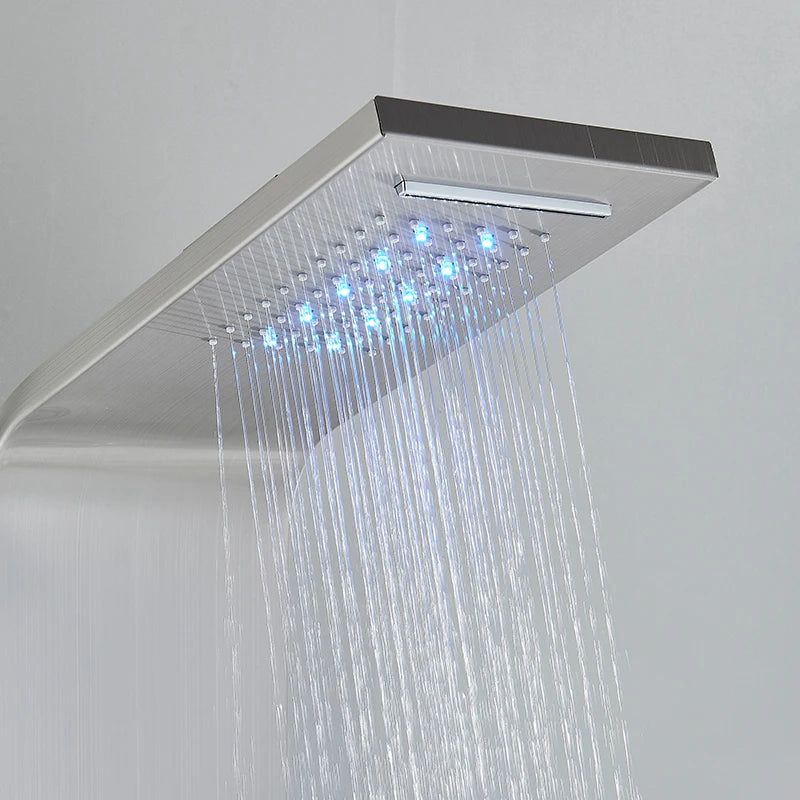 MYQualife LED Rainfall Waterfall Shower Panel System