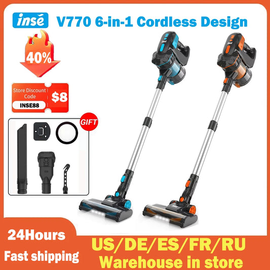 INSE V770 Cordless Stick Vacuum Cleaner 40 Minute Runtime