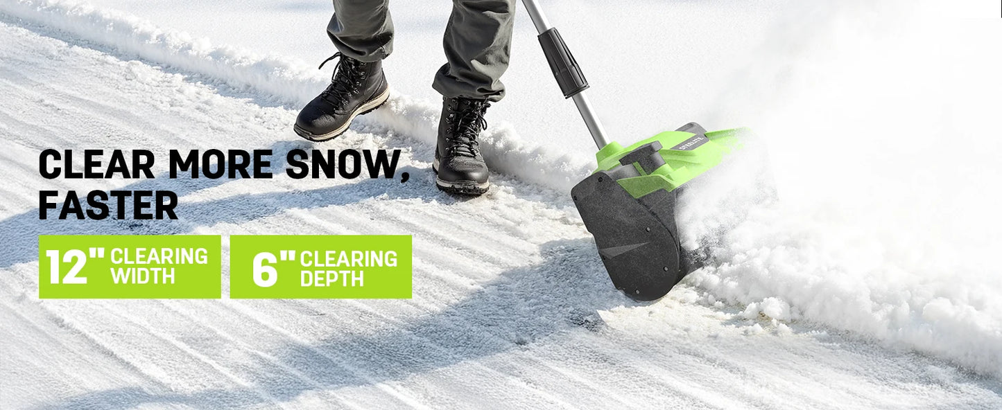 Deli 21V Cordless Snow Shovel With 4Ah Battery Performance