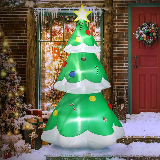 Inflatable Christmas Tree With Lights Yard Decoration