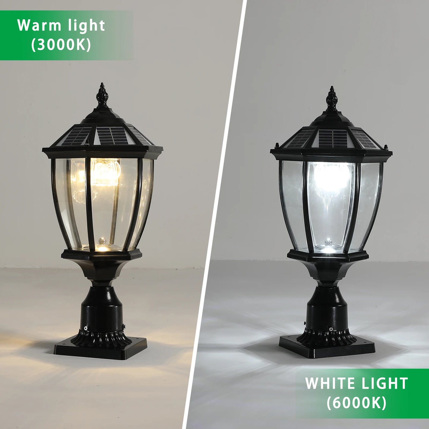 ARLGSITE Solar Powered Post Light Waterproof LED Lamp