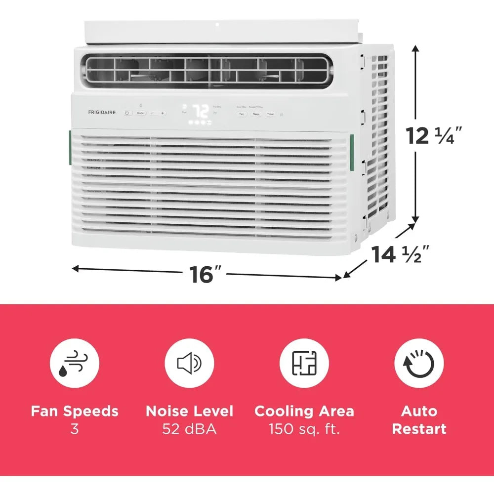 5000 BTU Window Air Conditioner With Remote 3 Fan Speeds