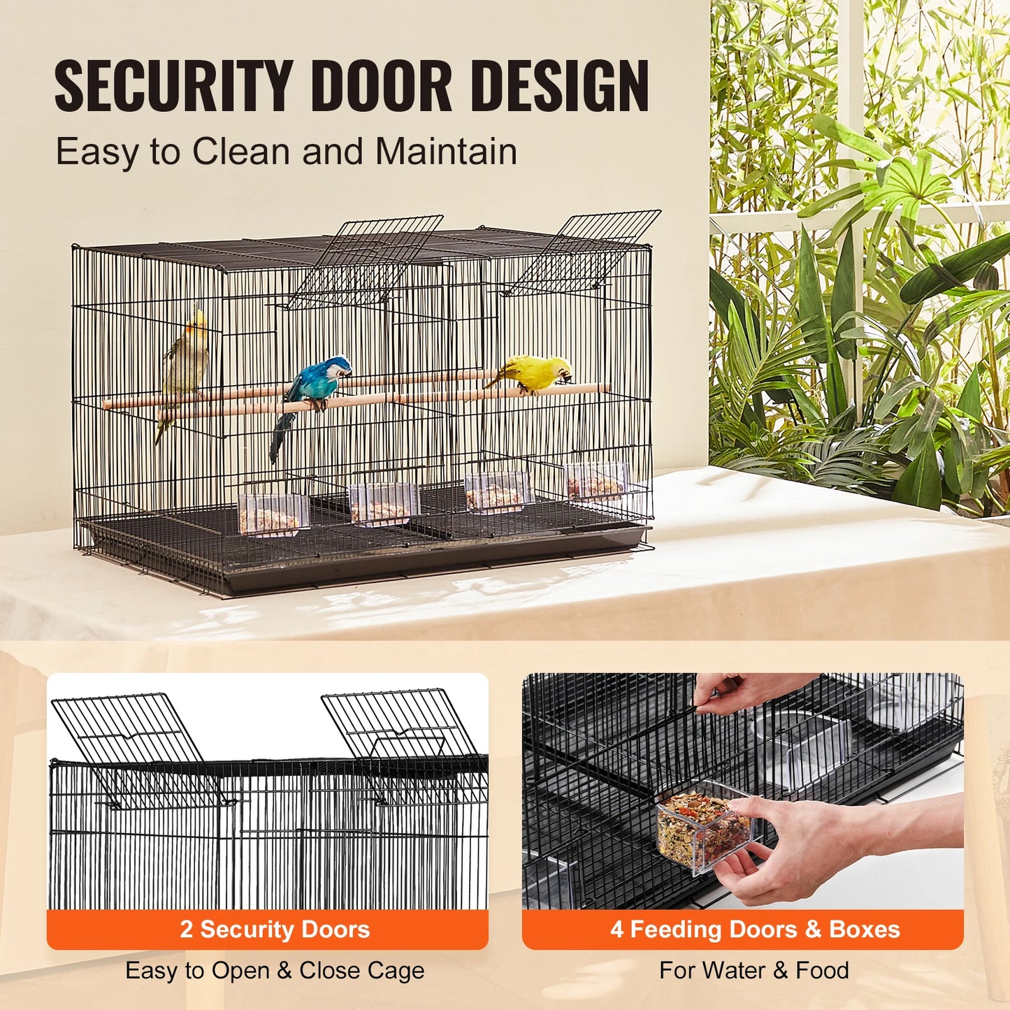 SucceBuy Flight Bird Cage Travel Stackable Divided Cage With Handle