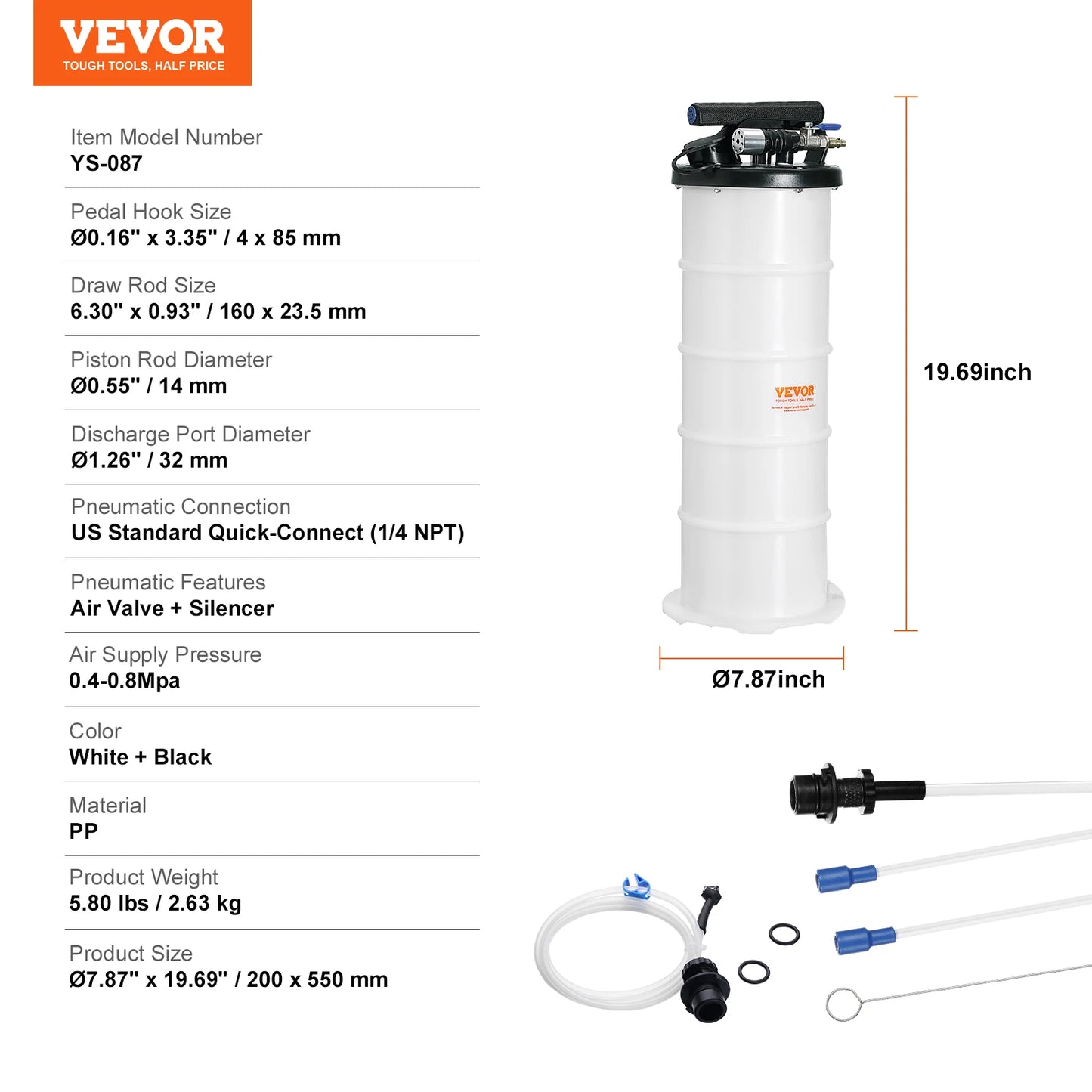 SucceBuy Pneumatic Fluid Extractor With Suction Hose