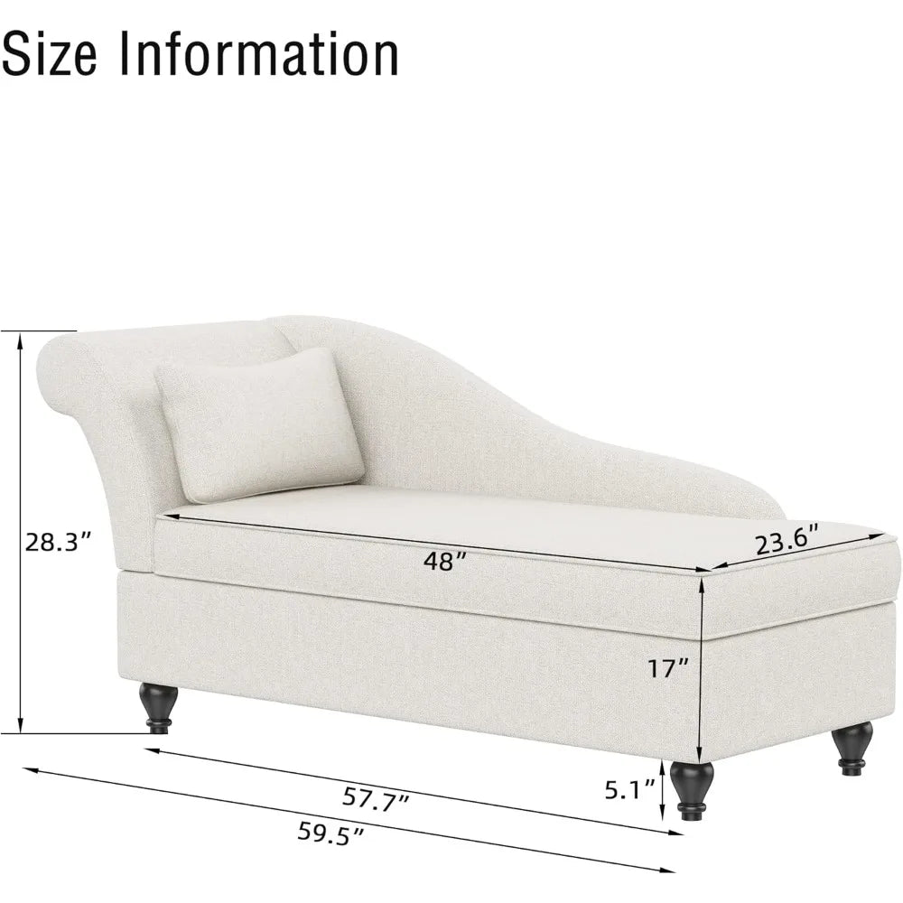 Hign Concerned Storage Chaise Lounge Indoor Upholstered Chair