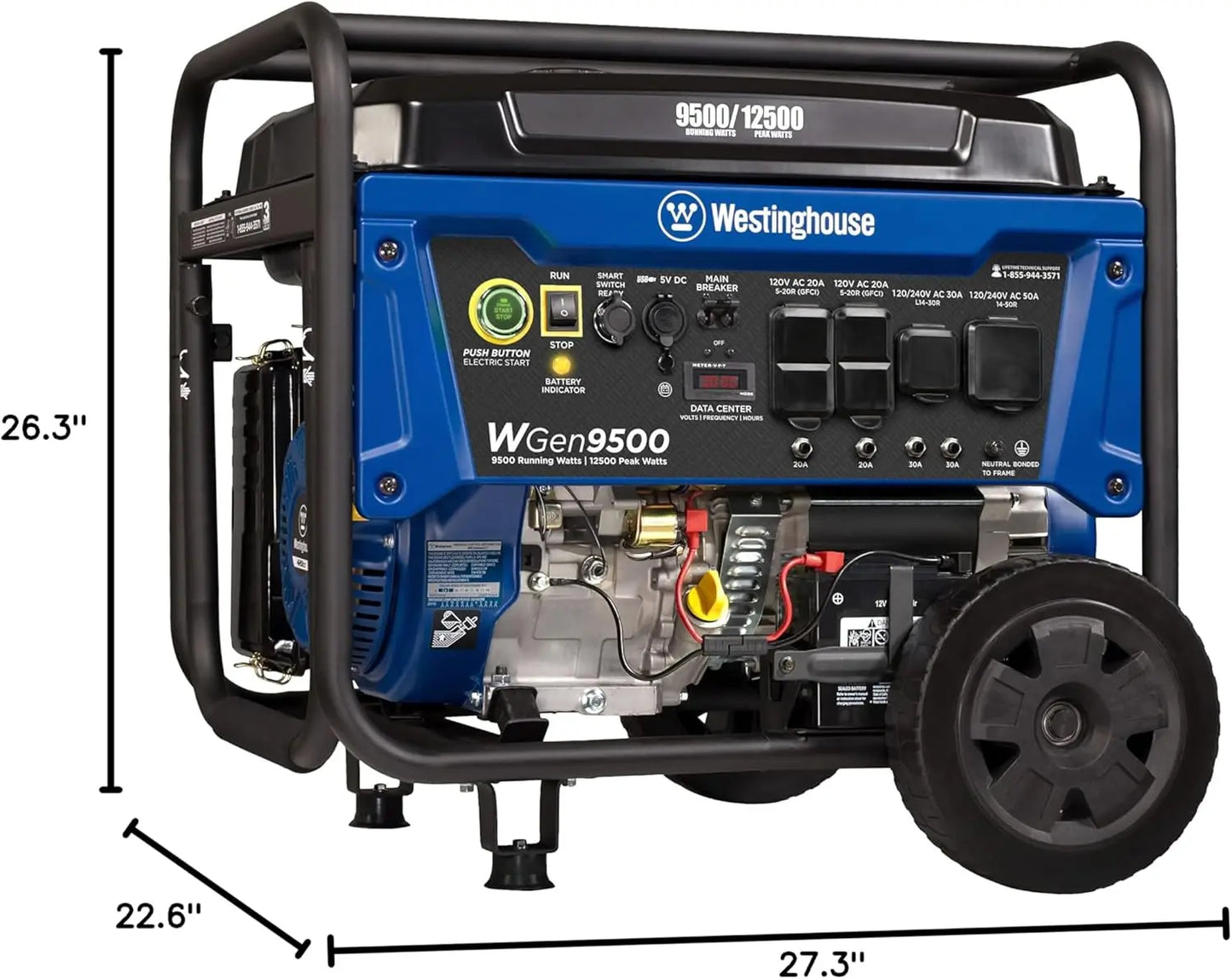 XMSJ Outdoor Power Equipment 12500 Watt Portable Generator With Remote Start