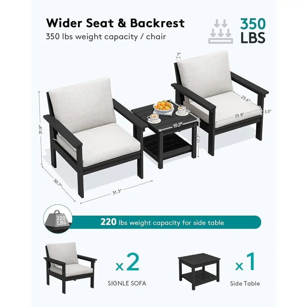 HDPE Outdoor Sectional Sofa Set With Weather-Resistant Frame