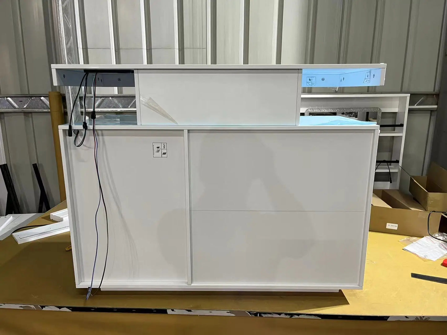 JDPAG LED Sideboard Buffet Cabinet With Storage And Charging Station