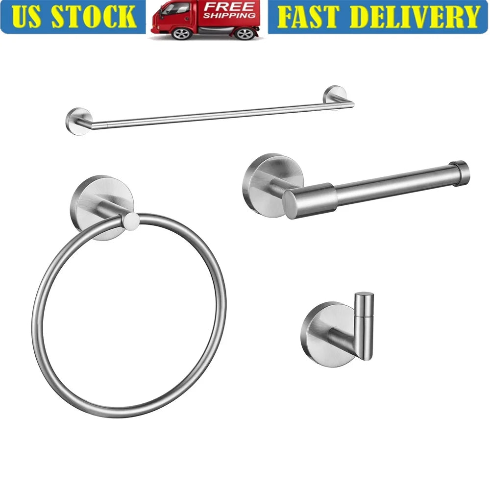XMSJ Satin Nickel 4 Piece Bathroom Hardware Set Accessories