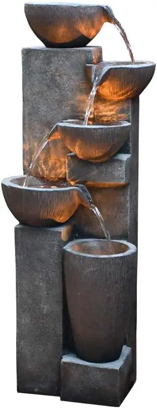 SunJet Five Tier Water Fountain Outdoor Indoor With Led