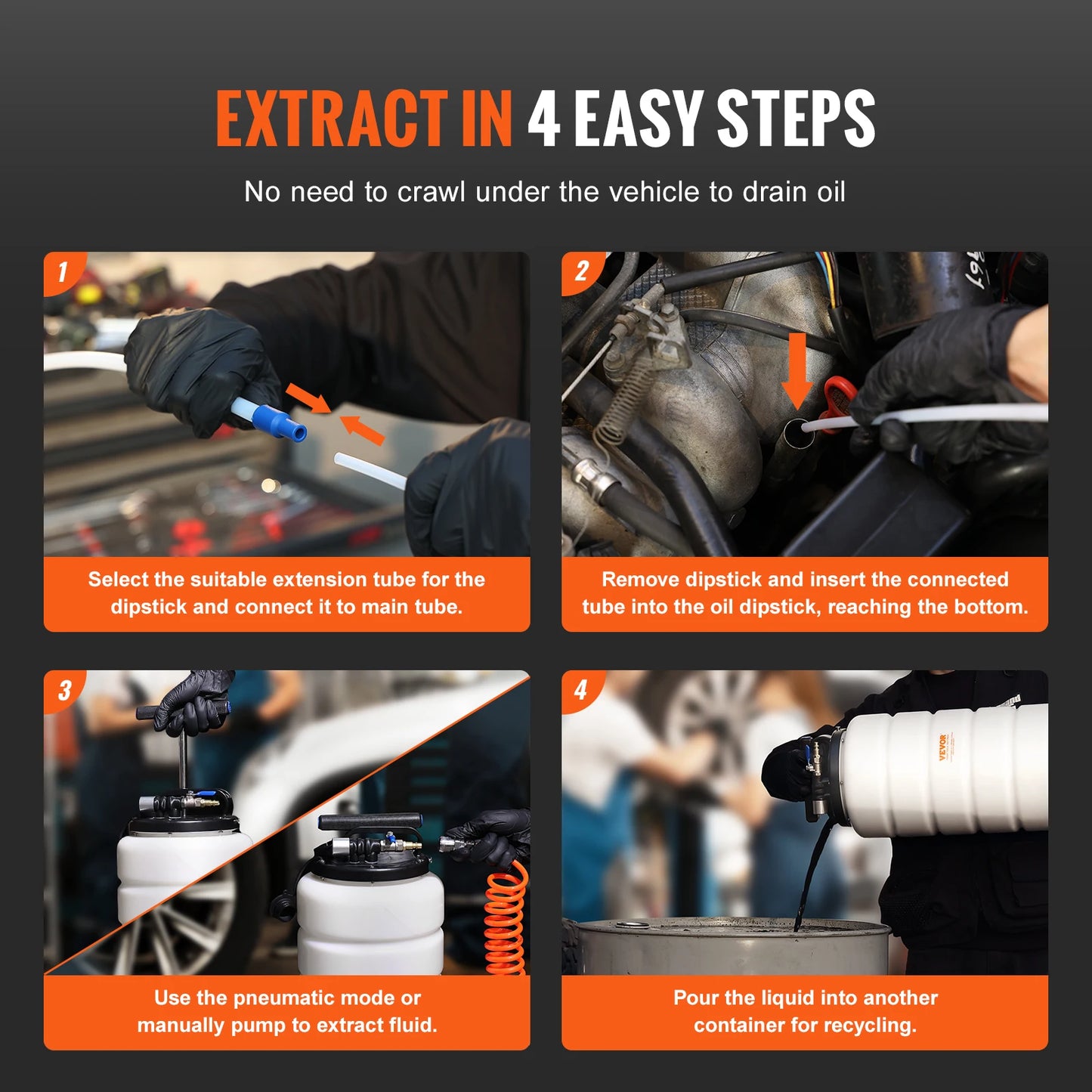 SucceBuy Pneumatic Fluid Extractor With Suction Hose