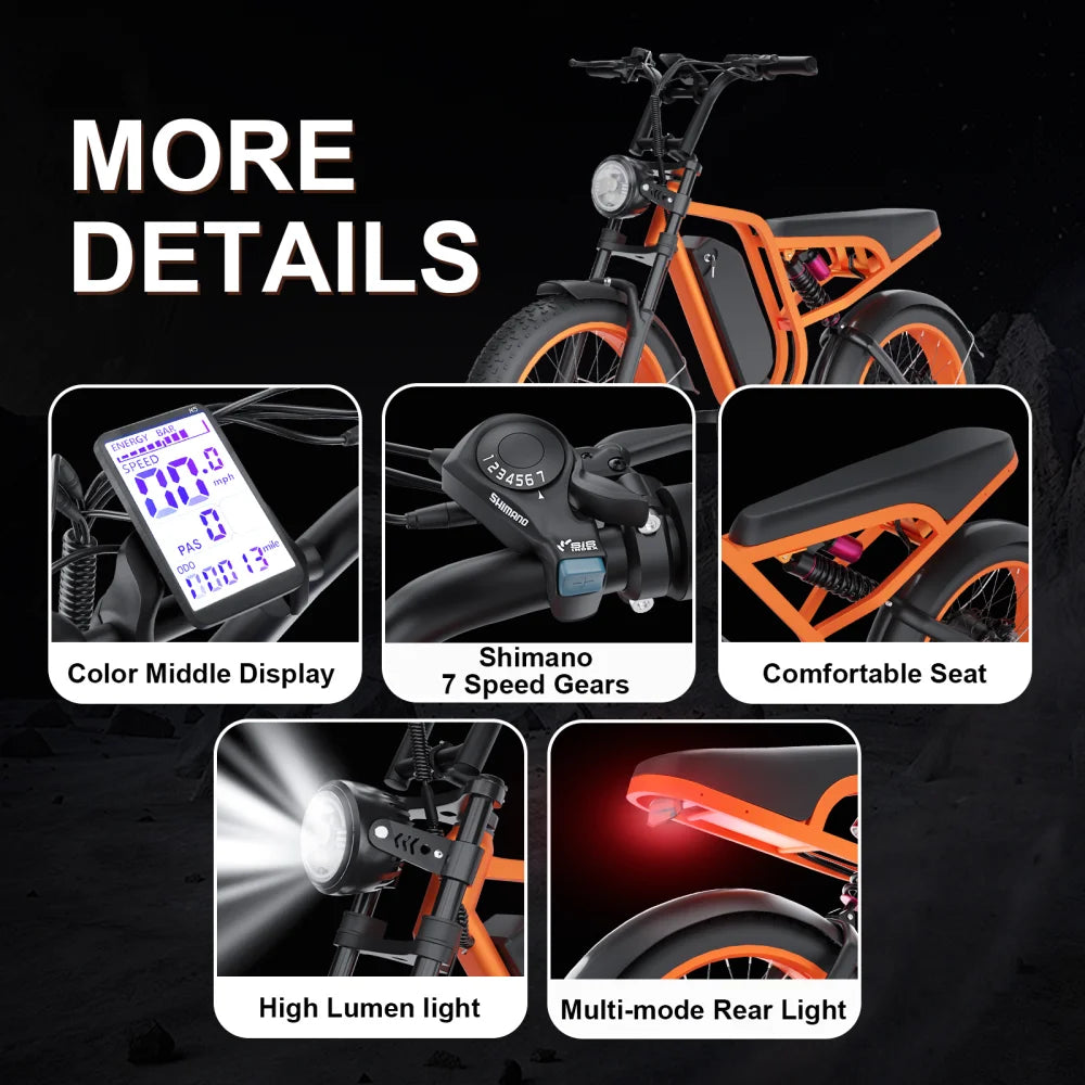 Moobelo B8 Electric Bike 1500W Motor 80 Miles Range