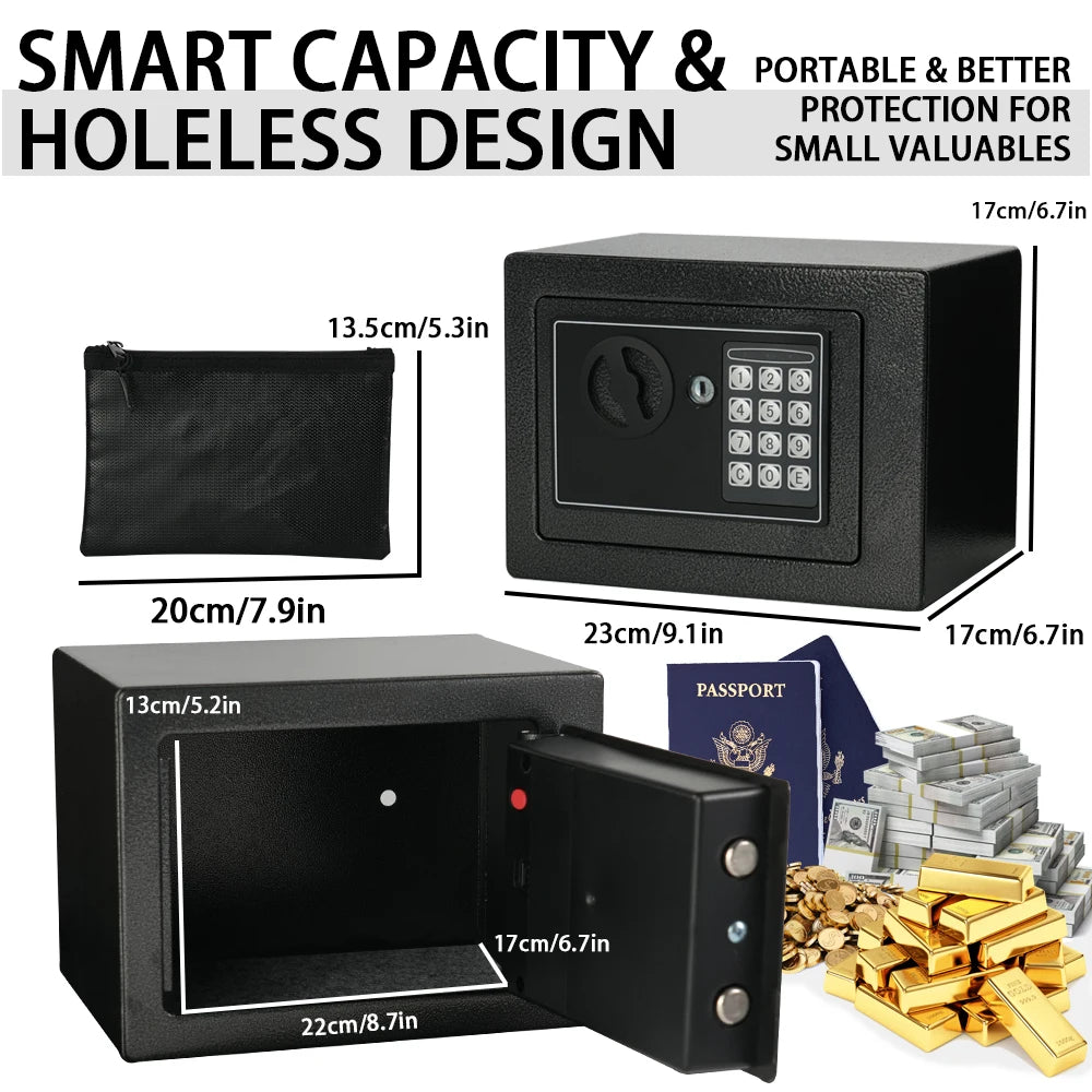 Fireproof Safe With Money Bag Digital Keypad Sensor Light