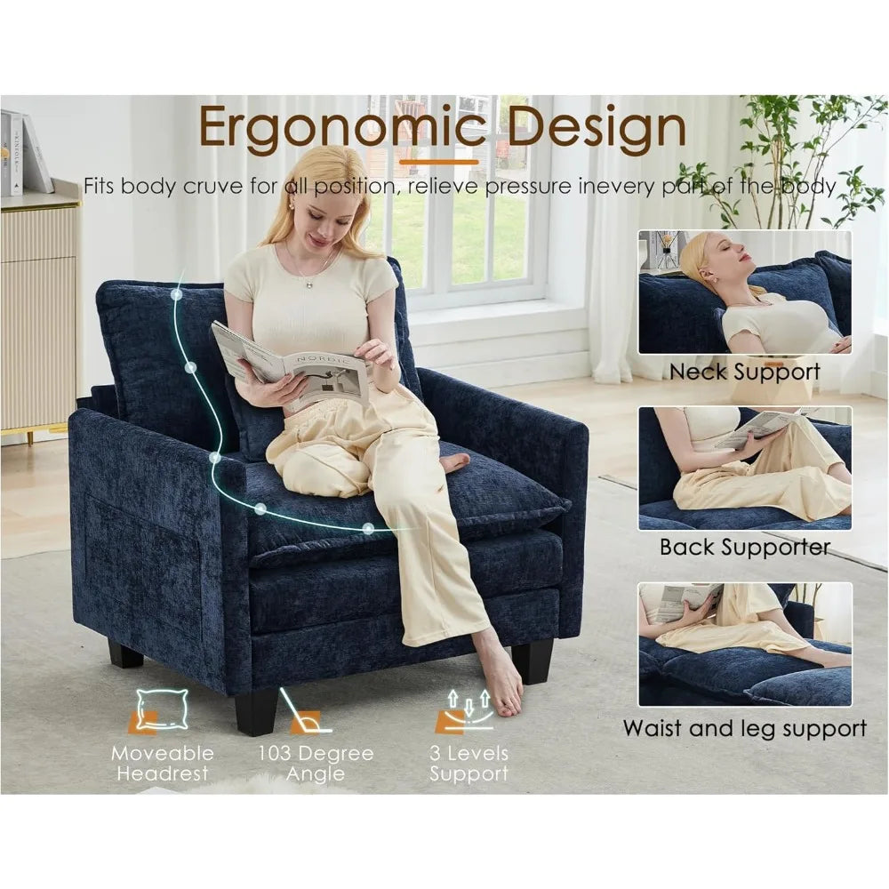 Modular Sectional Sofa Sleeper For Living Room Chenille