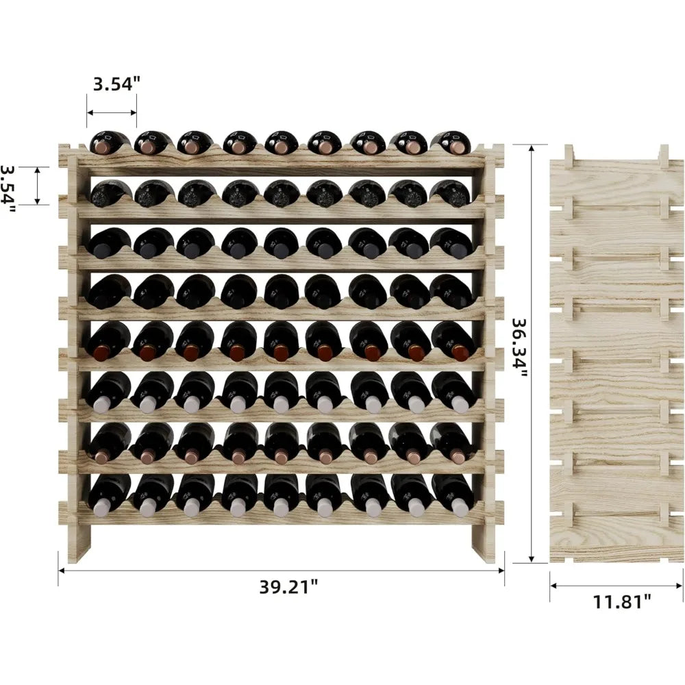 DAFIFY Stackable Wooden Wine Rack Premium Storage Solutions