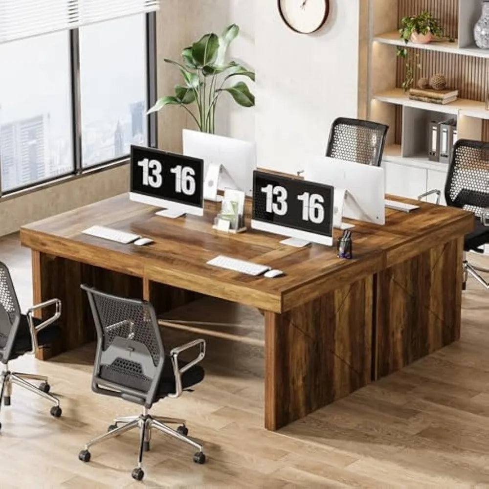 CHENGWEI Executive Computer Desk Modern Wood Office Desk