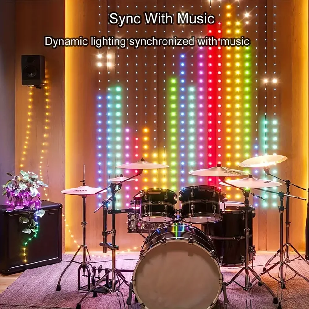 WELPUR 540 LED Smart Curtain Lights Music Sync For Bedroom