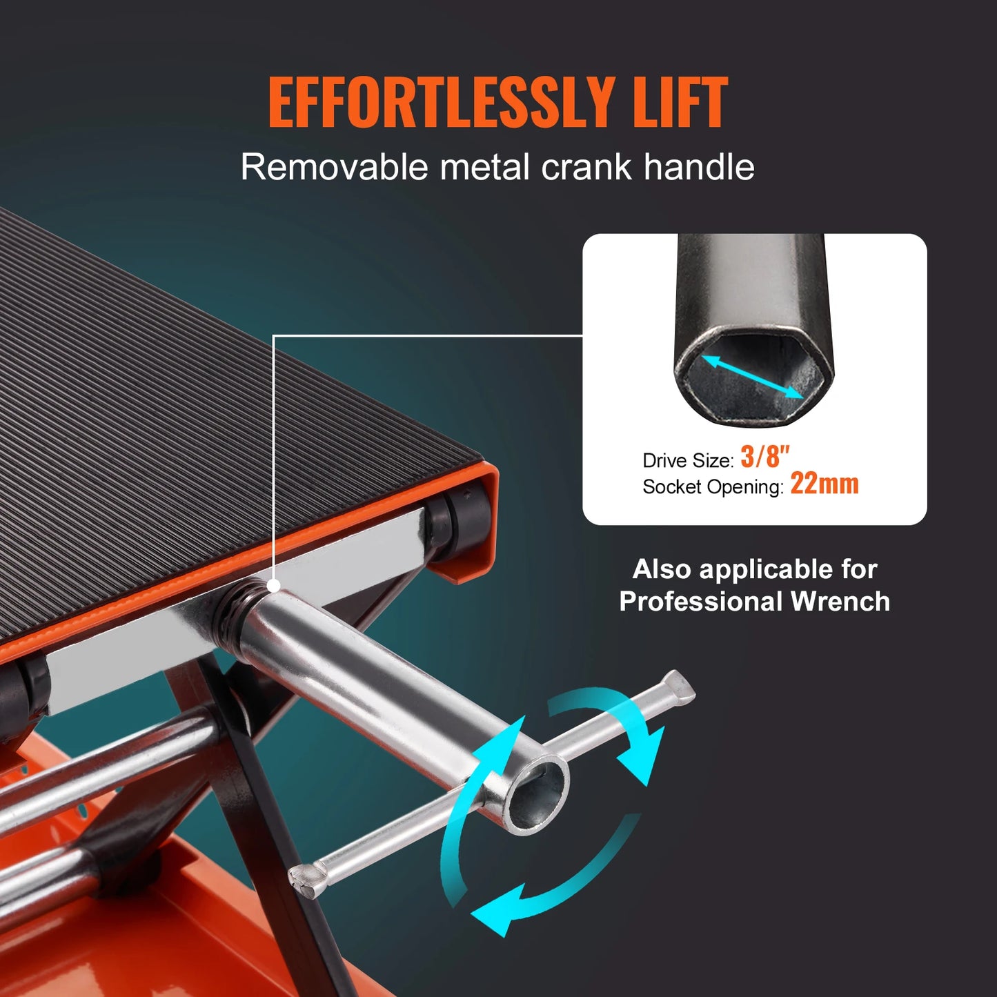 SucceBuy Motorcycle Lift Scissor Lift With Wide Deck Safety Pin