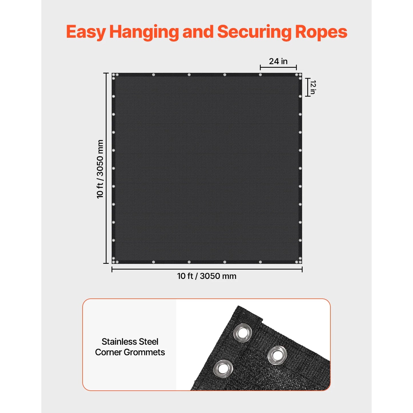 SucceBuy 90 Percent Sun Shade Cloth HDPE Canopy For Outdoors