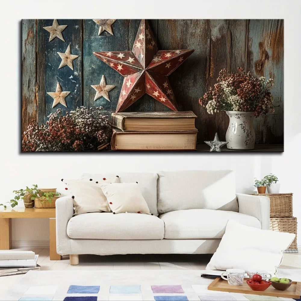 Hign Concerned American Flag Poster In Pine Wood Frame
