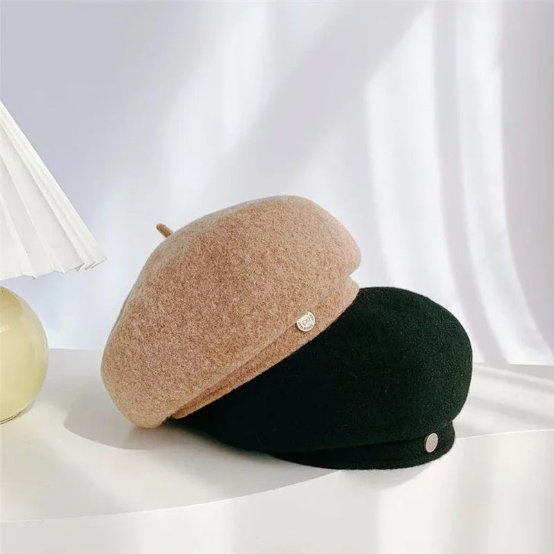 Women's French Art Retro Wool Beret Hat Autumn Winter
